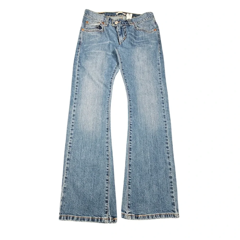 Vintage Levi's 542 Low Rise Flare Jeans Womens 12M Medium Wash Y2K Flap Pocket